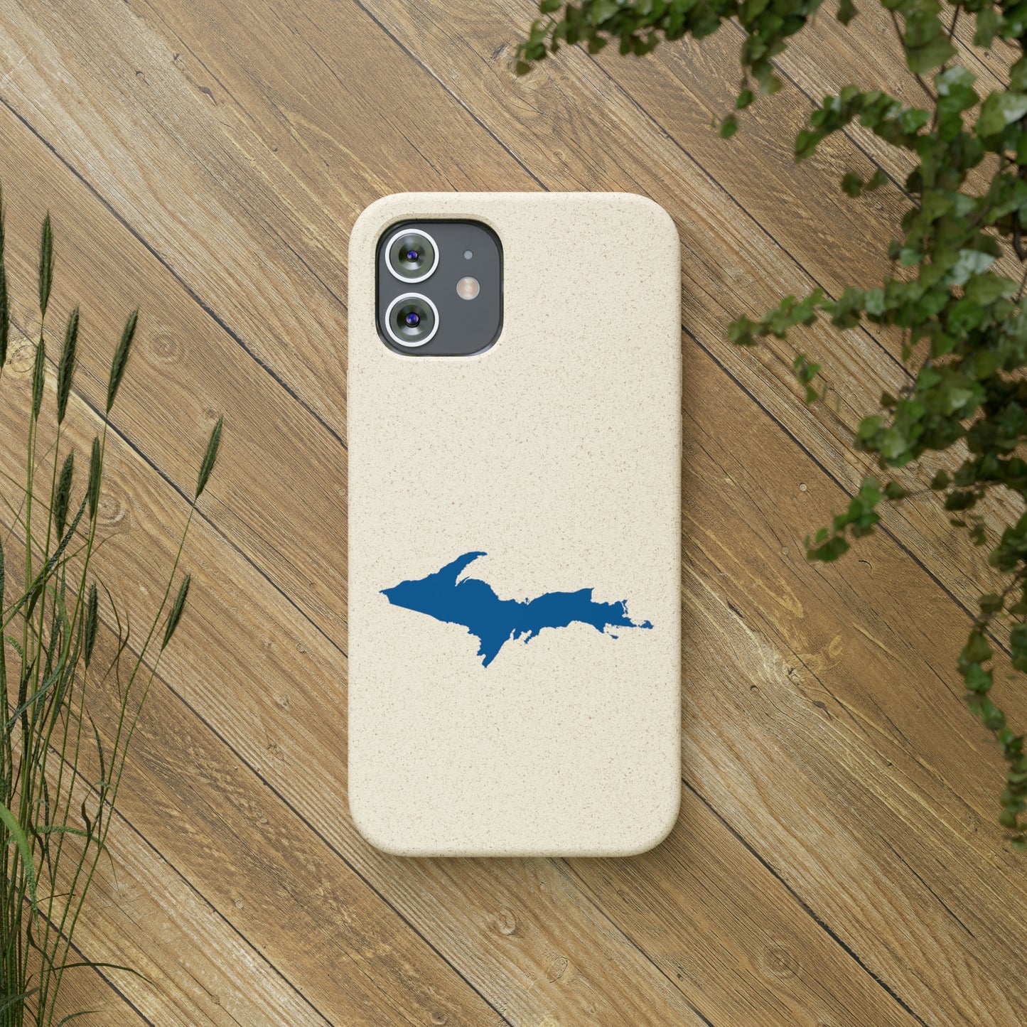 Michigan Upper Peninsula Biodegradable Phone Cases (w/ Azure UP Outline) | Apple iPhone