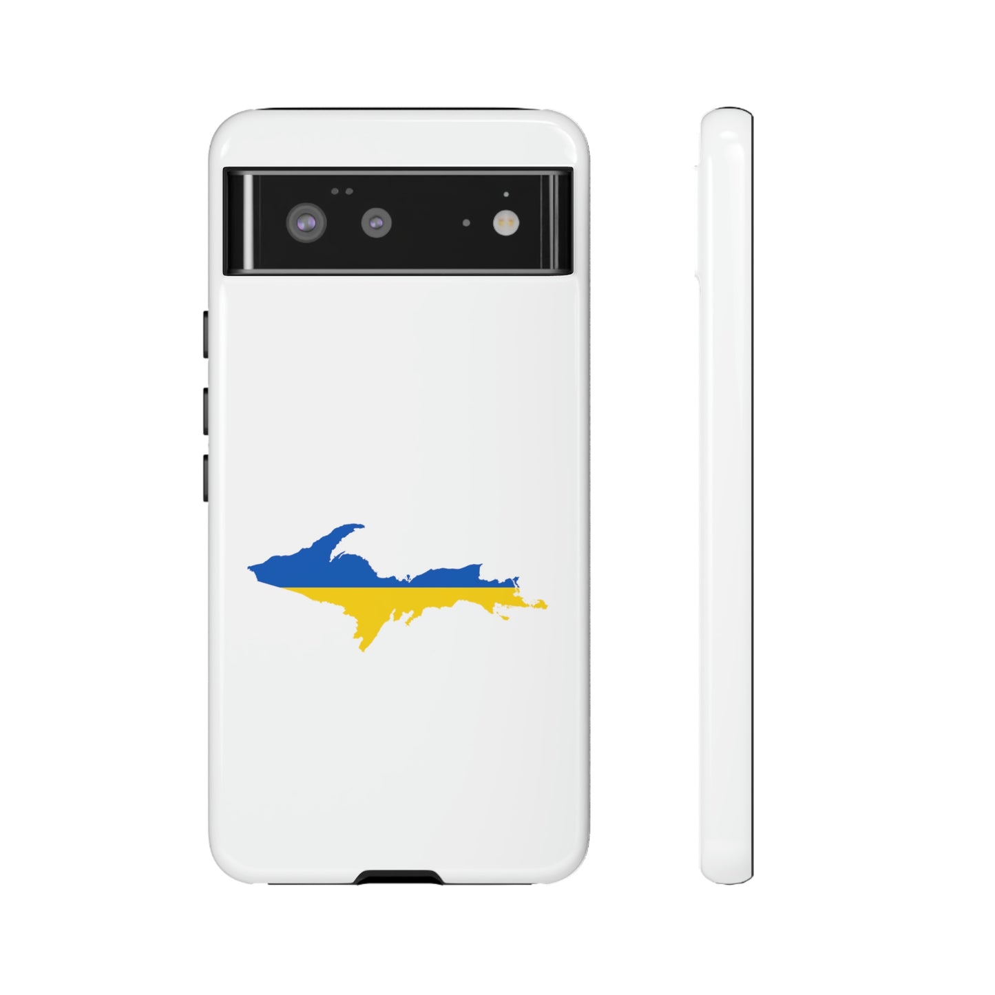 Michigan Upper Peninsula Tough Phone Case (w/ UP Ukraine Flag Outline) | Samsung & Pixel Android