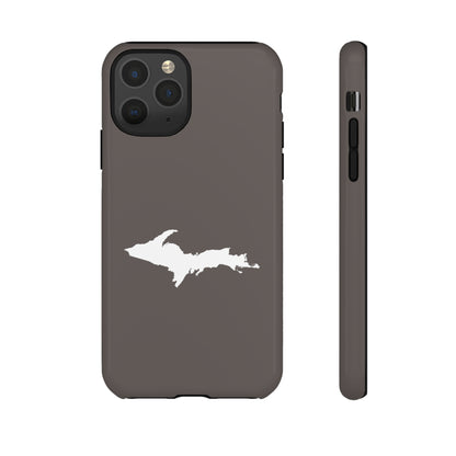 Michigan Upper Peninsula Tough Phone Case (Warren Tank Grey w/ UP Outline) | Apple iPhone