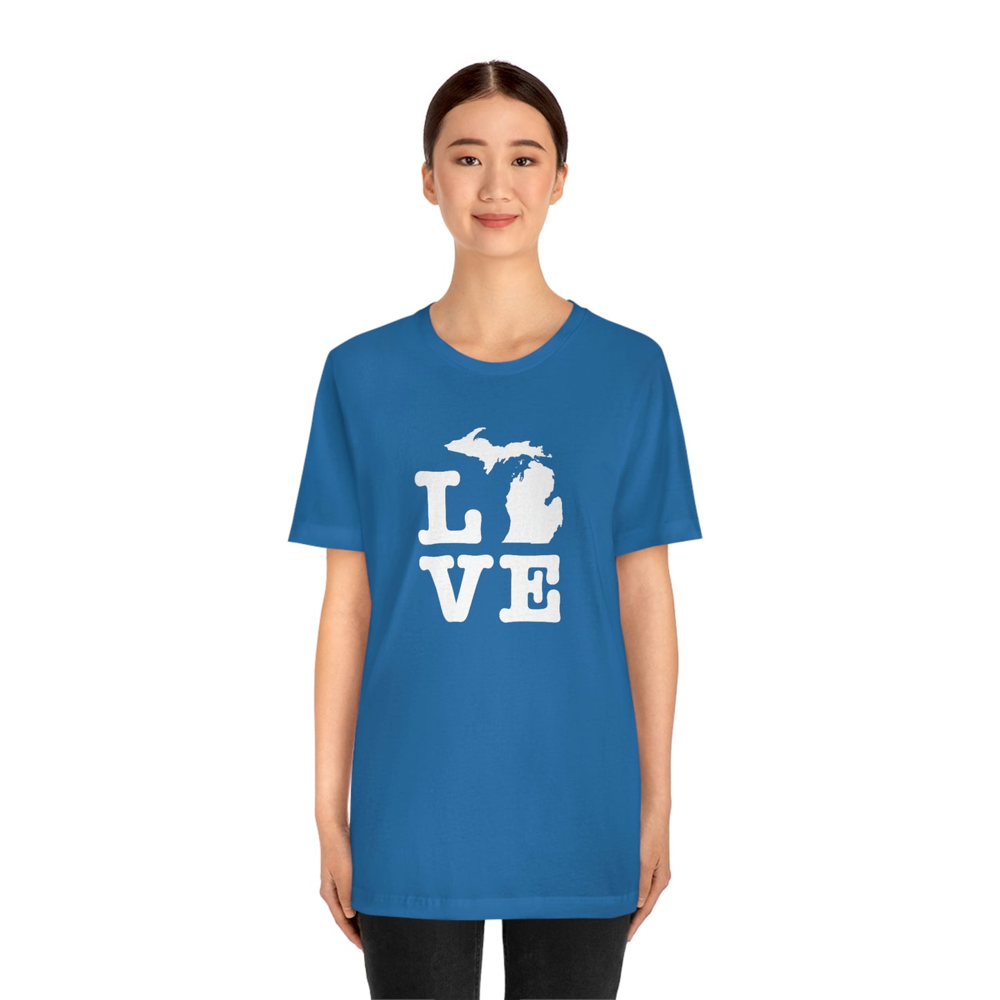 Michigan 'Love' T-Shirt (Typewriter Font) | Unisex Standard Fit