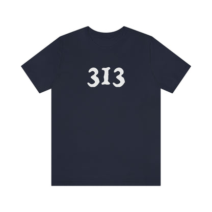 Detroit '313' T-Shirt (Woodcut Font) | Unisex Standard Fit