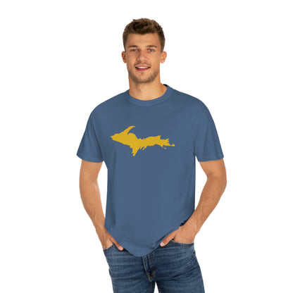 Michigan Upper Peninsula T-Shirt (w/ Gold UP Outline) | Unisex Garment-Dyed