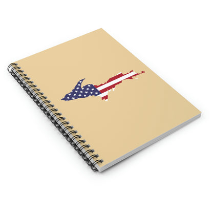 Michigan Upper Peninsula Spiral Notebook (w/ UP USA Flag Outline) | Maple Color