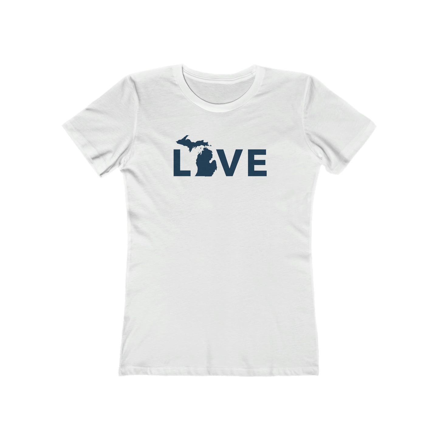 Michigan 'Love' T-Shirt (Geometric Sans Font) | Women's Boyfriend Cut