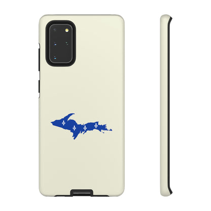 Michigan Upper Peninsula Tough Phone Case (Ivory Color w/ UP Quebec Flag Outline) | Samsung & Pixel Android