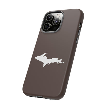 Michigan Upper Peninsula Tough Phone Case (Hickory Color w/ UP Outline) | Apple iPhone