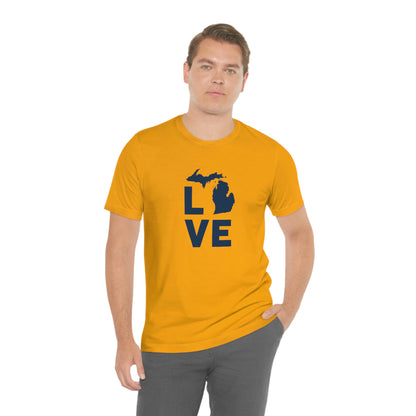 Michigan 'Love' T-Shirt (Geometric Sans Font) | Unisex Standard Fit