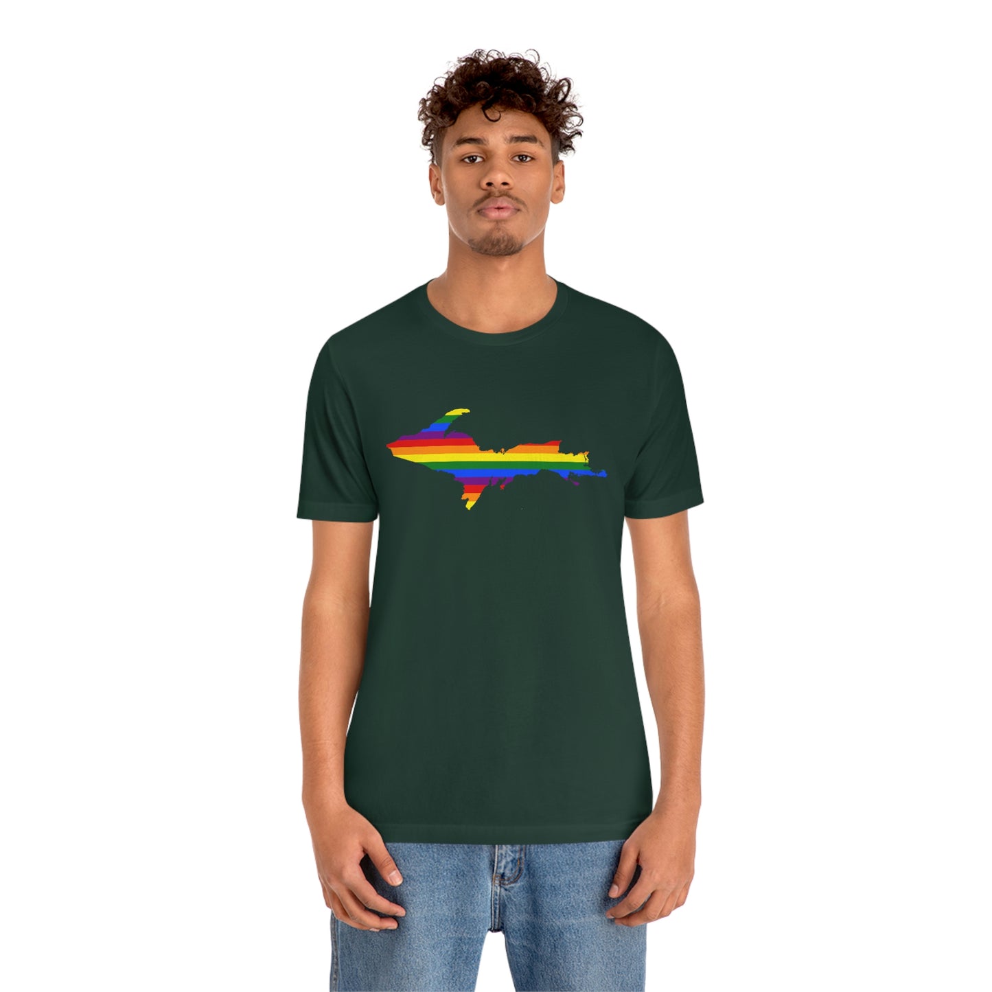 Michigan Upper Peninsula T-Shirt (w/ UP Pride Flag Outline) | Unisex Standard Fit