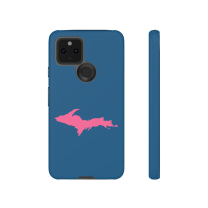 Michigan Upper Peninsula Tough Phone Case (Blueberry w/ Pink UP Outline) | Samsung & Pixel Android