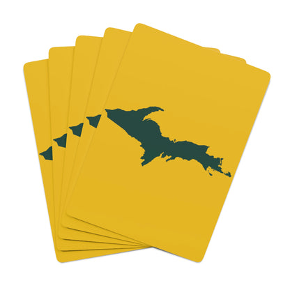 Michigan Upper Peninsula Poker Cards (Gold w/ Green UP Outline)