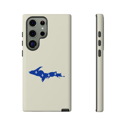 Michigan Upper Peninsula Tough Phone Case (Ivory Color w/ UP Quebec Flag Outline) | Samsung & Pixel Android