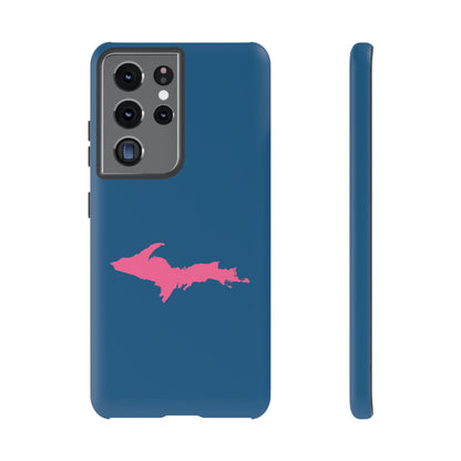 Michigan Upper Peninsula Tough Phone Case (Blueberry w/ Pink UP Outline) | Samsung & Pixel Android