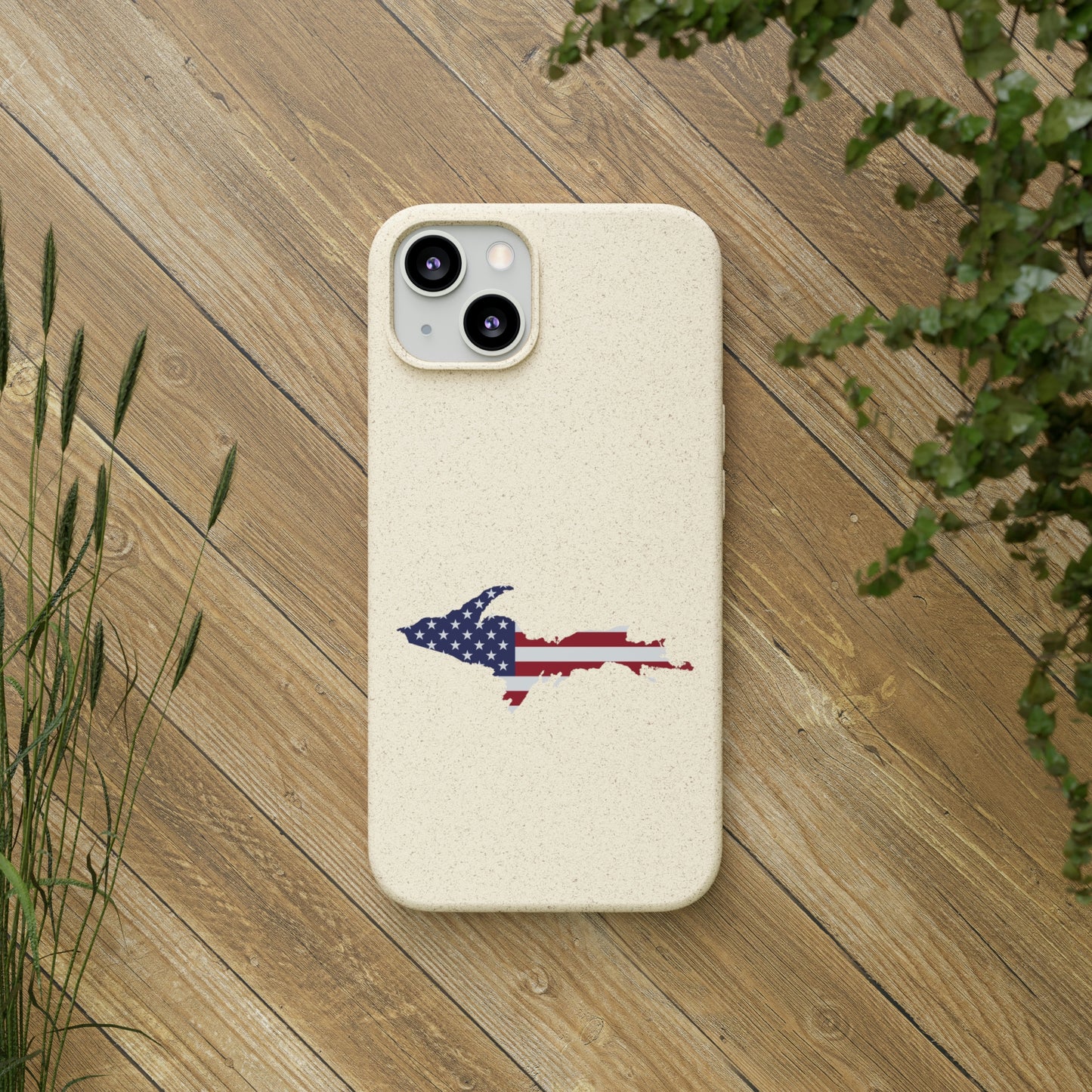 Michigan Upper Peninsula Biodegradable Phone Cases (w/ UP USA Flag Outline) | Apple iPhone