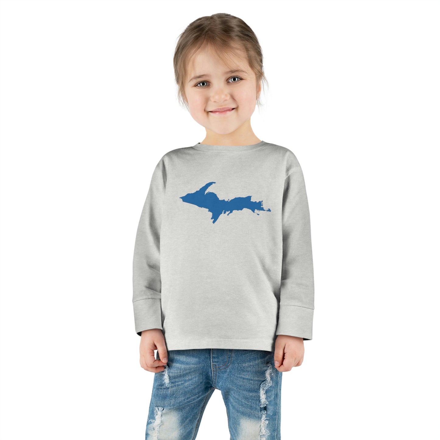 Michigan Upper Peninsula T-Shirt (w/ Azure UP Outline) | Toddler Long Sleeve