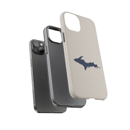 Michigan Upper Peninsula Tough Phone Case (Canvas Color w/ UP Outline) | Apple iPhone