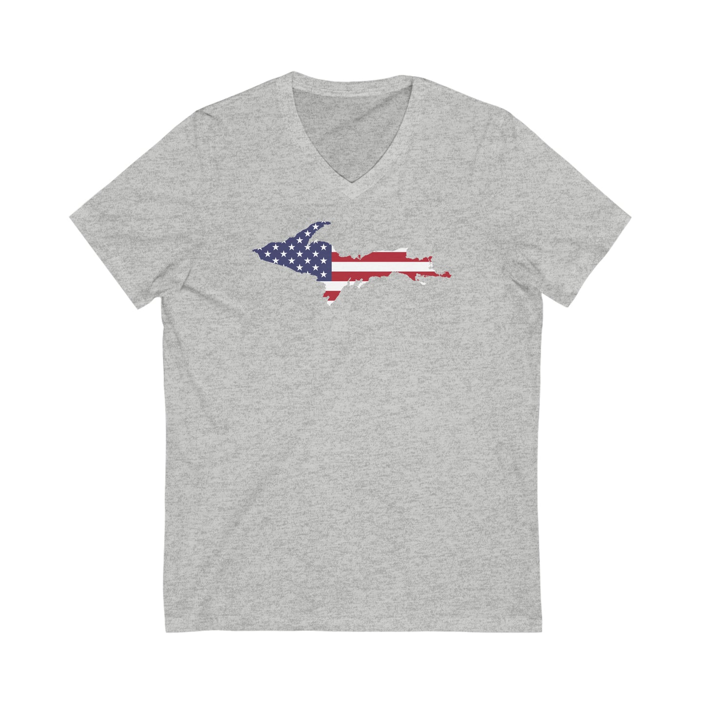 Michigan Upper Peninsula T-Shirt (w/ UP USA Flag Outline) | Unisex V-Neck