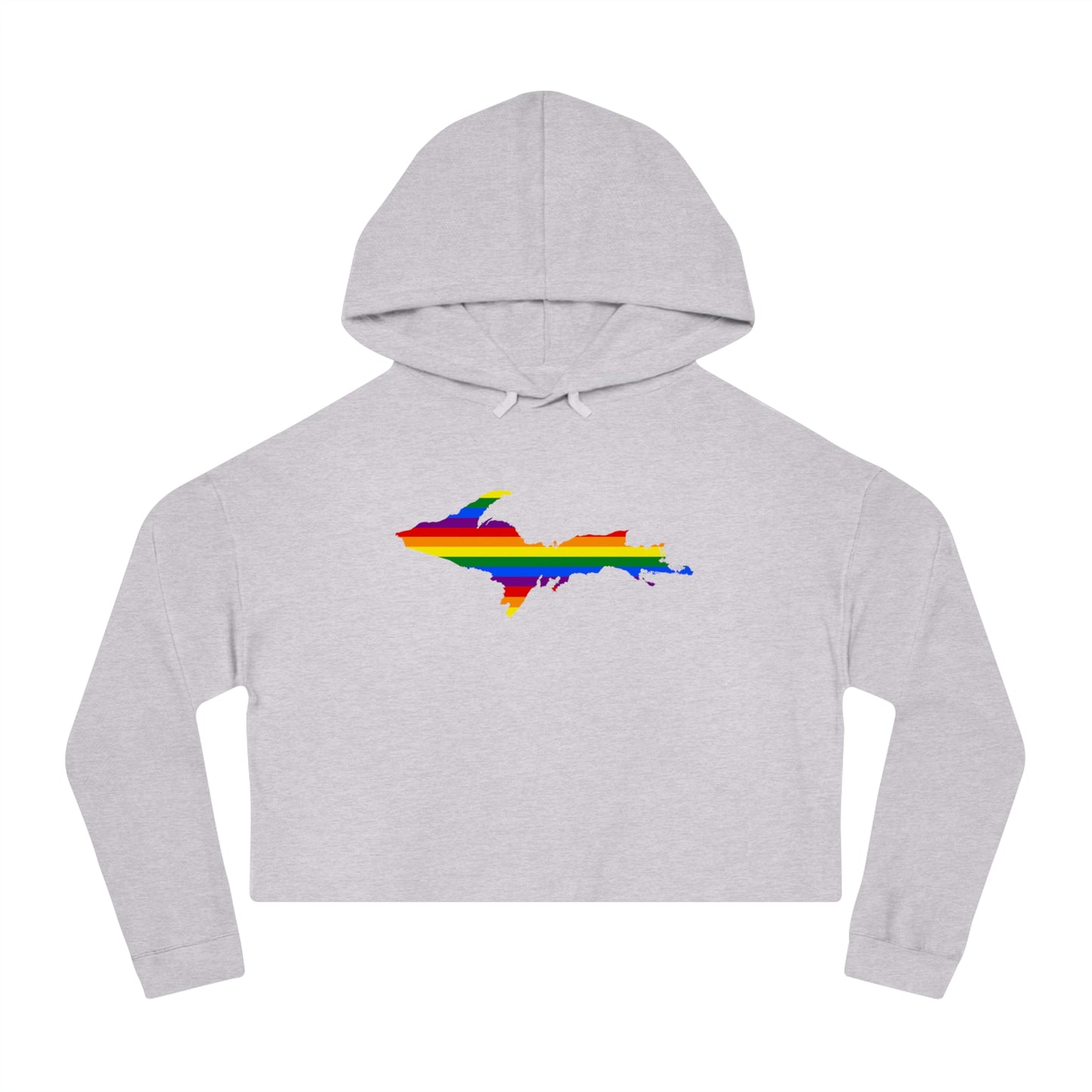 Michigan Upper Peninsula Hoodie (w/ UP Pride Flag Outline) | Lightweight Cropped