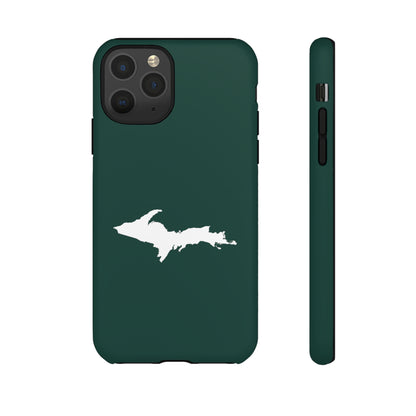 Michigan Upper Peninsula Tough Phone Case (Green w/ UP Outline) | Apple iPhone