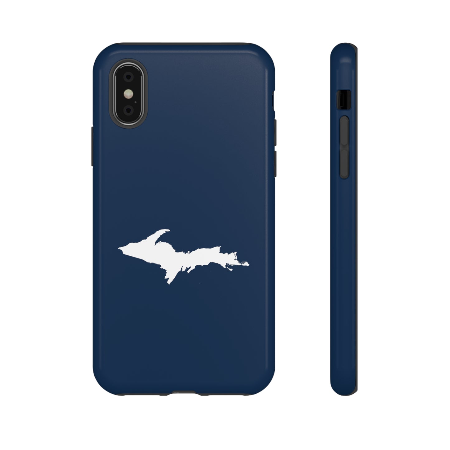 Michigan Upper Peninsula Tough Phone Case (Navy w/ UP Outline) | Apple iPhone