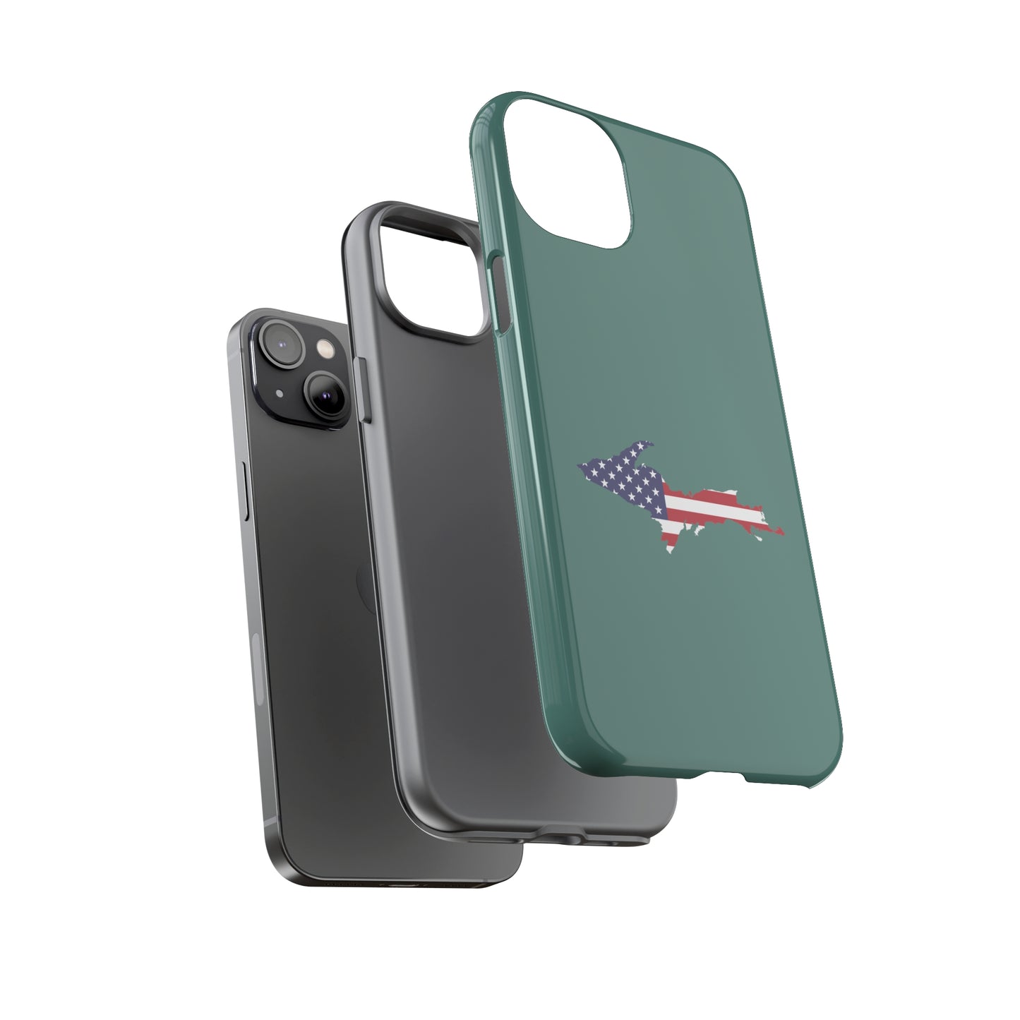 Michigan Upper Peninsula Tough Phone Case (Copper Green w/ UP USA Outline) | Apple iPhone