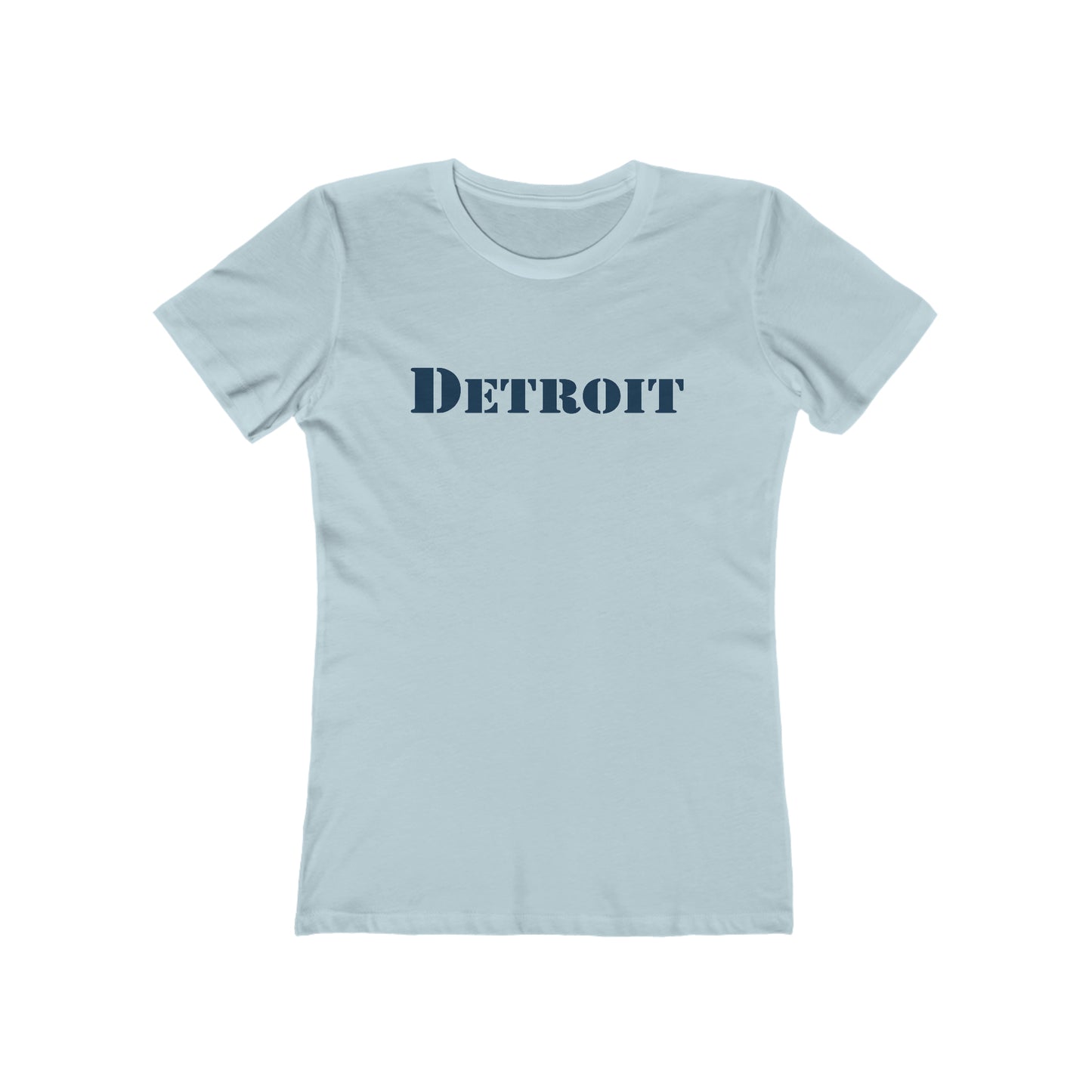 'Detroit' T-Shirt (Army Stencil Font) | Women's Boyfriend Cut