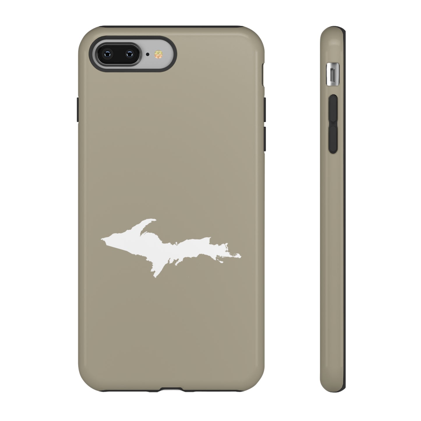 Michigan Upper Peninsula Tough Phone Case (Petoskey Stone Beige w/ UP Outline) | Apple iPhone