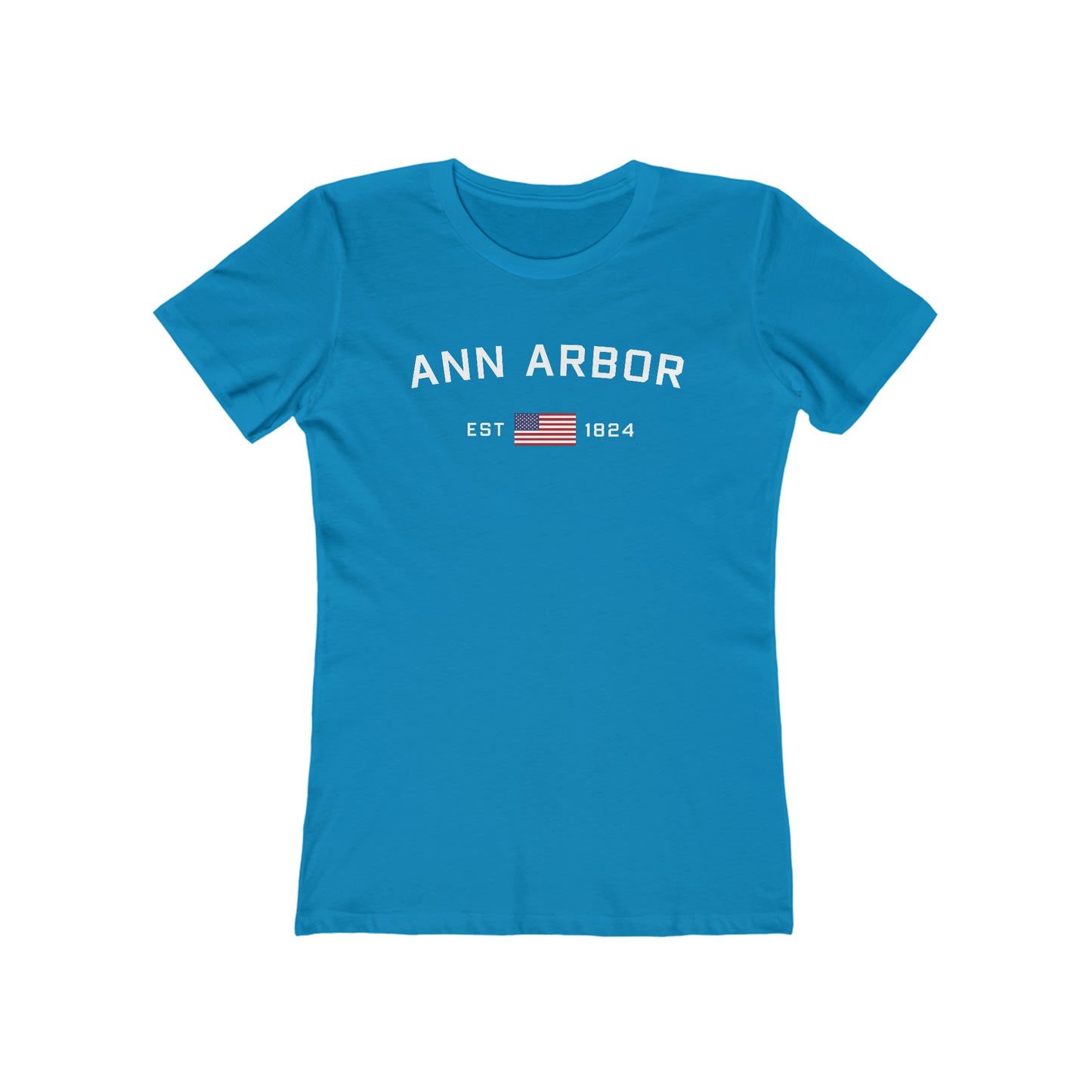 'Ann Arbor EST 1824' (w/USA Flag Outline) | Women's Boyfriend Cut