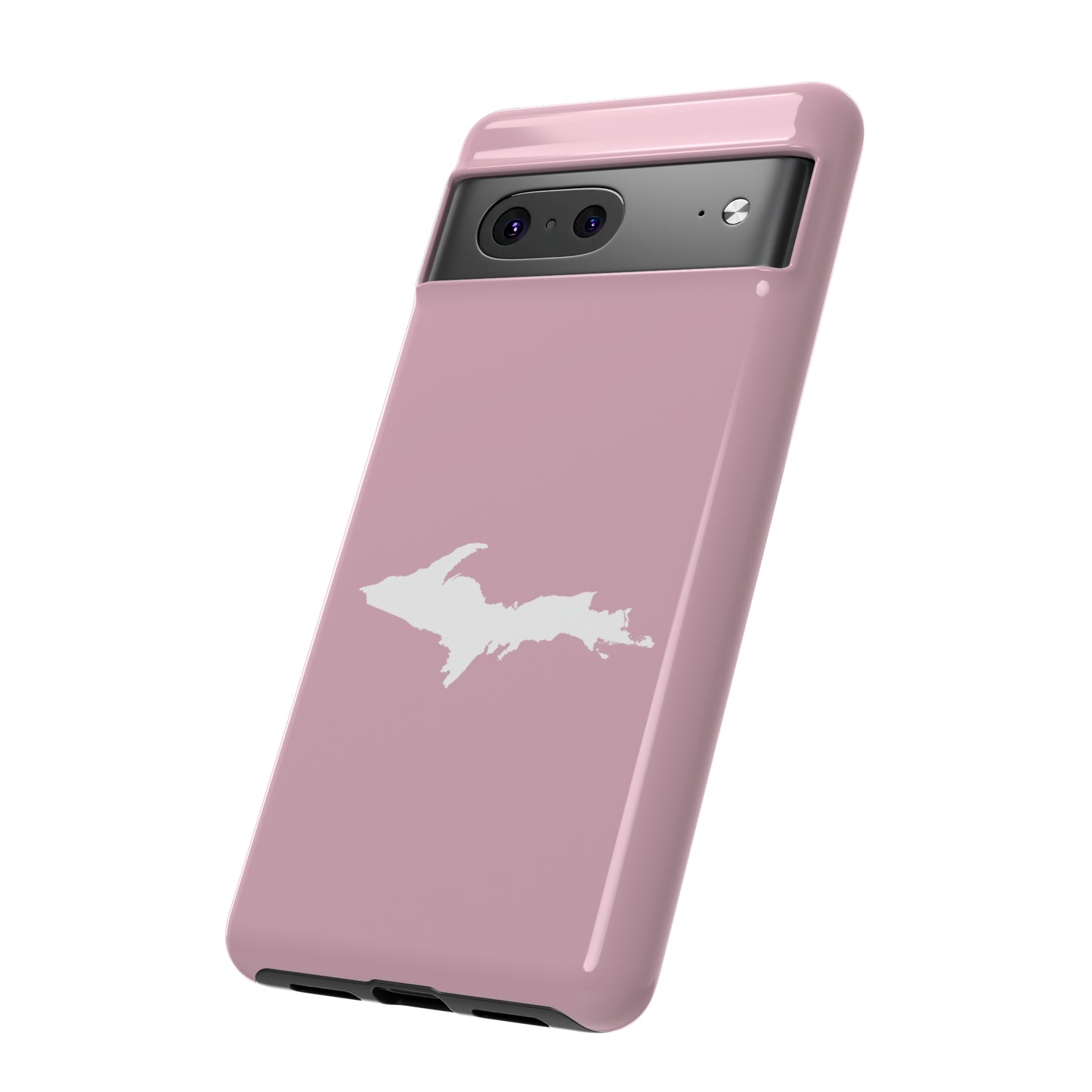 Michigan Upper Peninsula Tough Phone Case (Pink w/ White UP Outline) | Samsung & Pixel Android