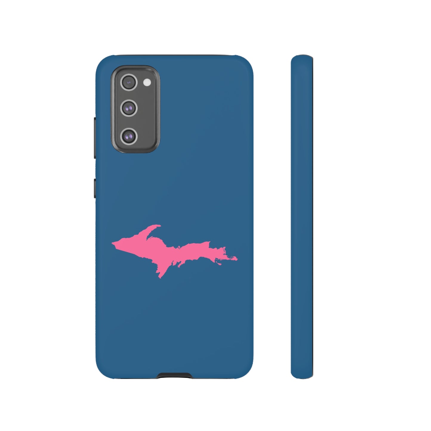 Michigan Upper Peninsula Tough Phone Case (Blueberry w/ Pink UP Outline) | Samsung & Pixel Android