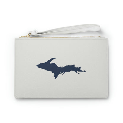 Michigan Upper Peninsula Clutch Bag (Birch Bark Color w/ Navy UP Outline)