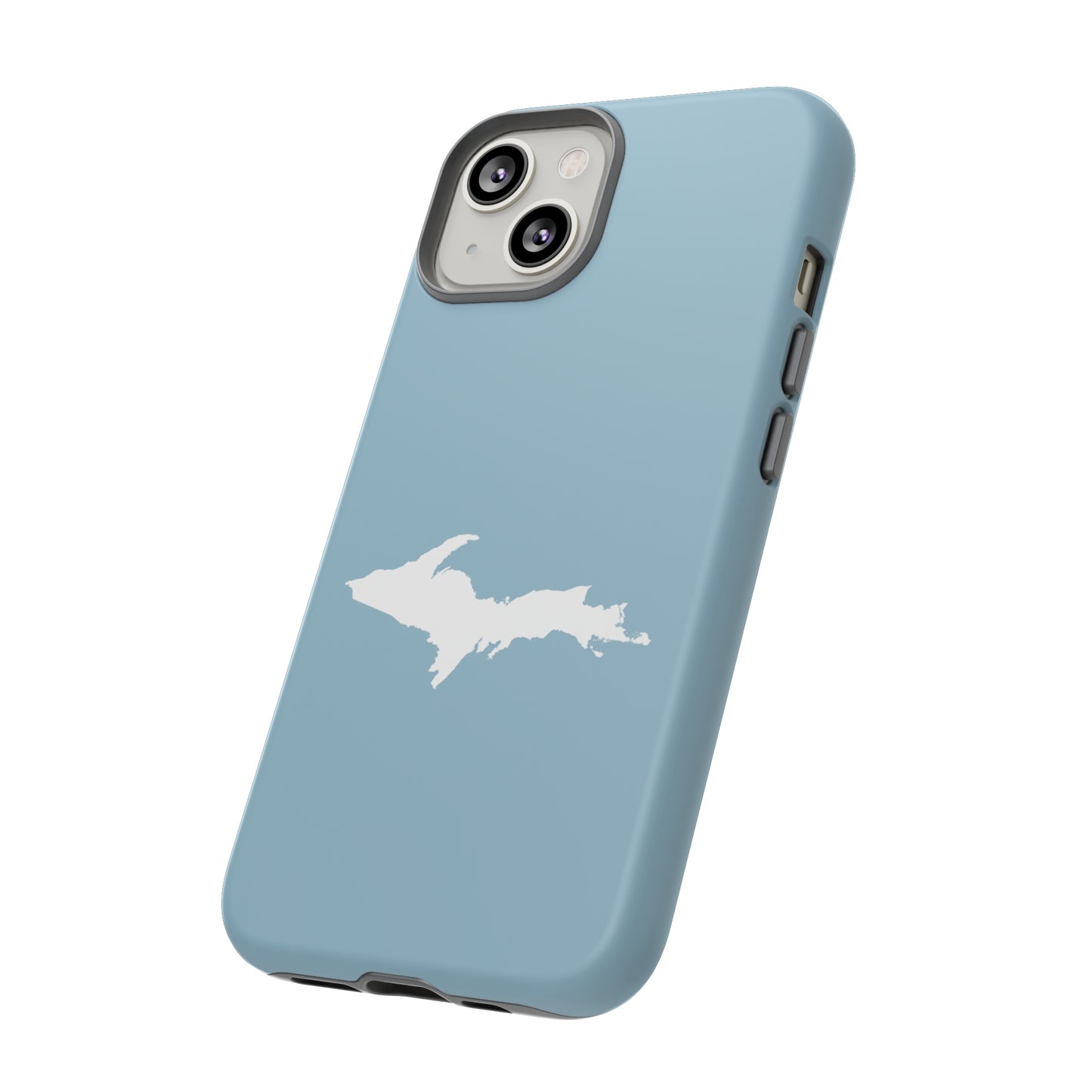 Michigan Upper Peninsula Tough Phone Case (Opal Blue w/ UP Outline) | Apple iPhone