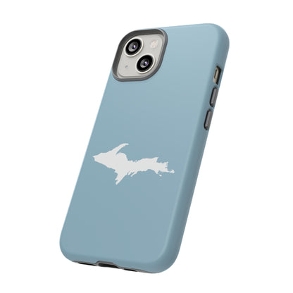 Michigan Upper Peninsula Tough Phone Case (Opal Blue w/ UP Outline) | Apple iPhone