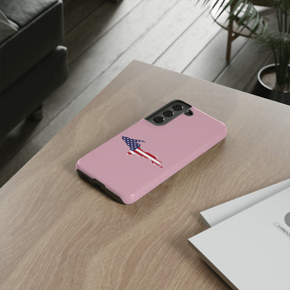 Michigan Upper Peninsula Tough Phone Case (Pink w/ UP USA Flag Outline) | Samsung & Pixel Android