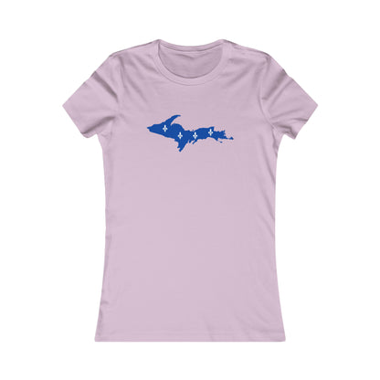 Michigan Upper Peninsula T-Shirt (w/ UP Quebec Flag Outline) | Women's Slim Fit