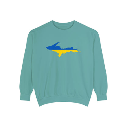 Michigan Upper Peninsula Sweatshirt (w/ UP Ukraine Outline) | Unisex Garment Dyed