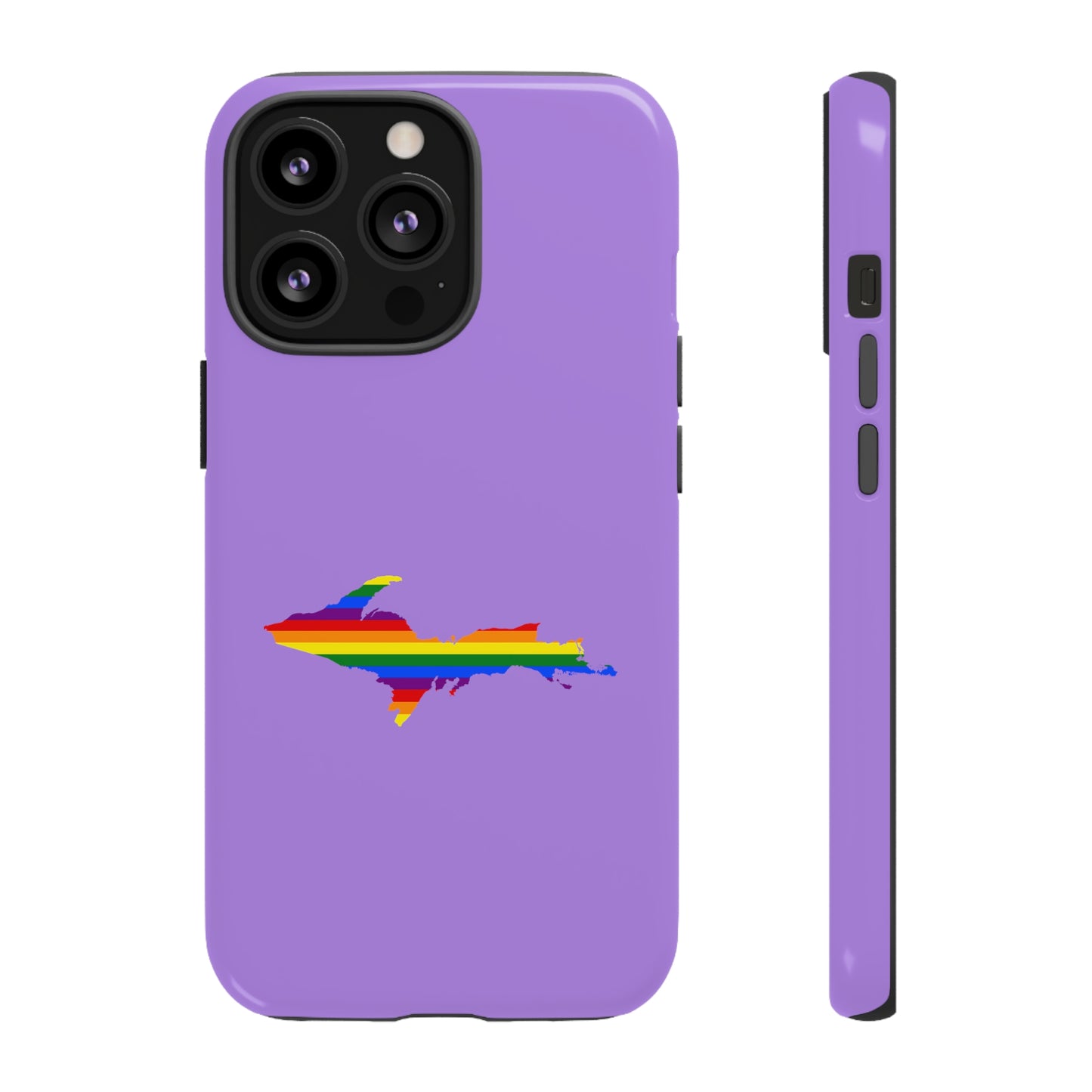 Michigan Upper Peninsula Tough Phone Case (Lavender w/ UP Pride Flag Outline) | Apple iPhone