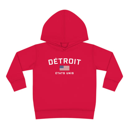 'Détroit États Unis' Hoodie (w/USA Flag Outline) | Unisex Toddler