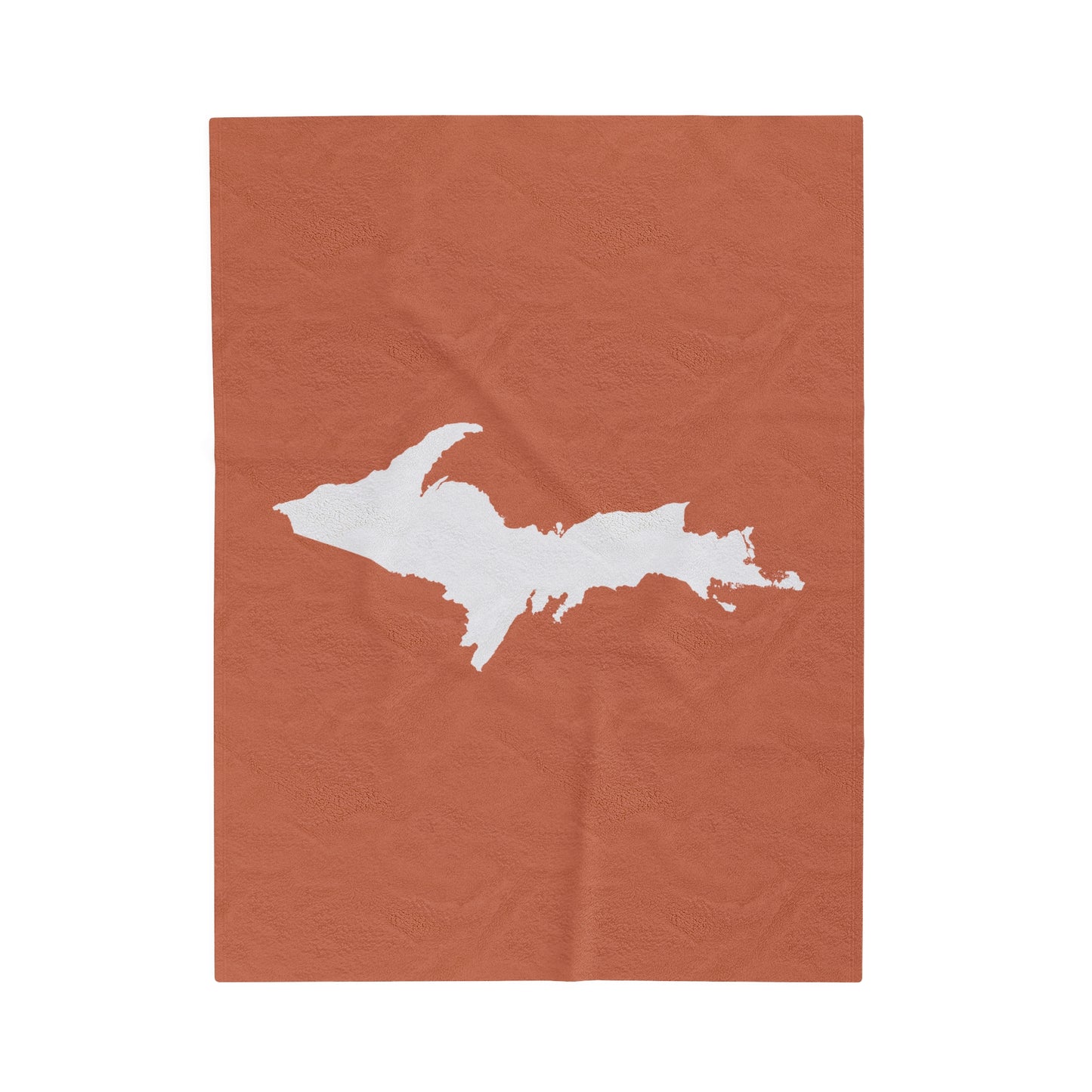 Michigan Upper Peninsula Plush Blanket (w/ UP Outline) | Copper Color