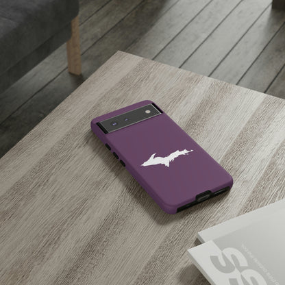 Michigan Upper Peninsula Tough Phone Case (Plum w/ UP Outline) | Samsung & Pixel Android