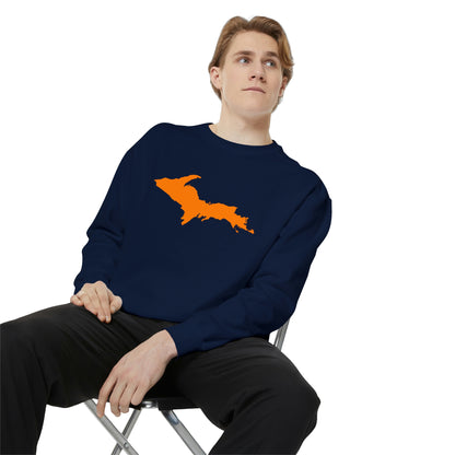 Michigan Upper Peninsula Sweatshirt (w/ Orange UP Outline) | Unisex Garment Dyed