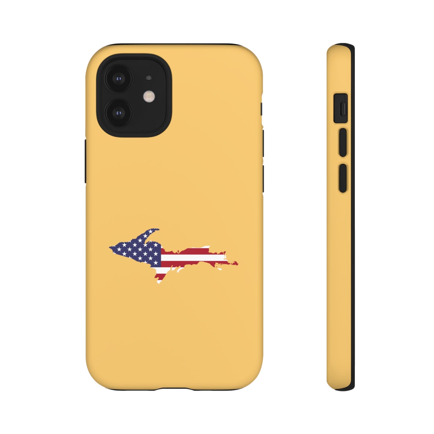 Michigan Upper Peninsula Tough Phone Case (Citrine w/ UP USA Outline) | Apple iPhone