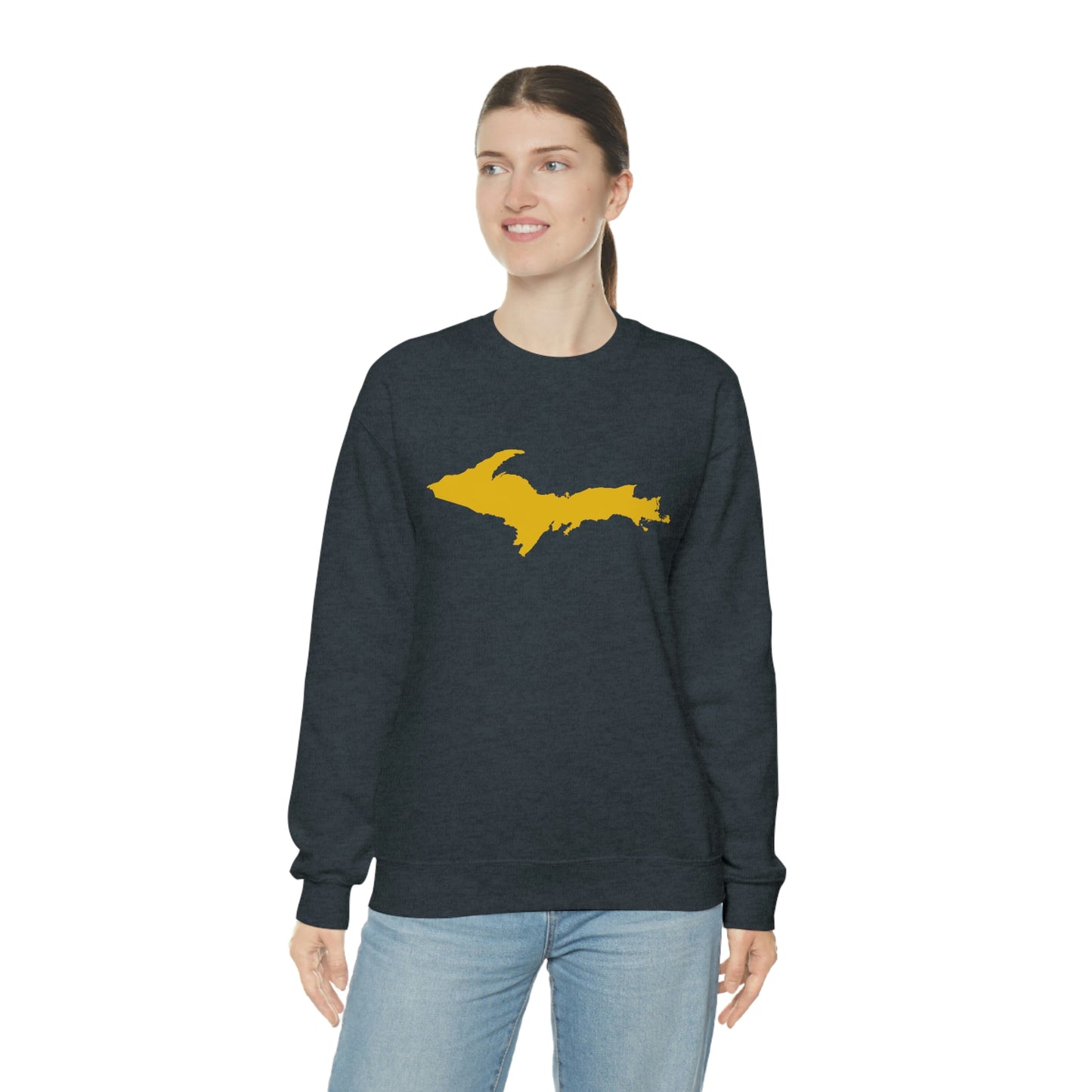 Michigan Upper Peninsula Sweatshirt (w/ Gold UP Outline) | Unisex Standard