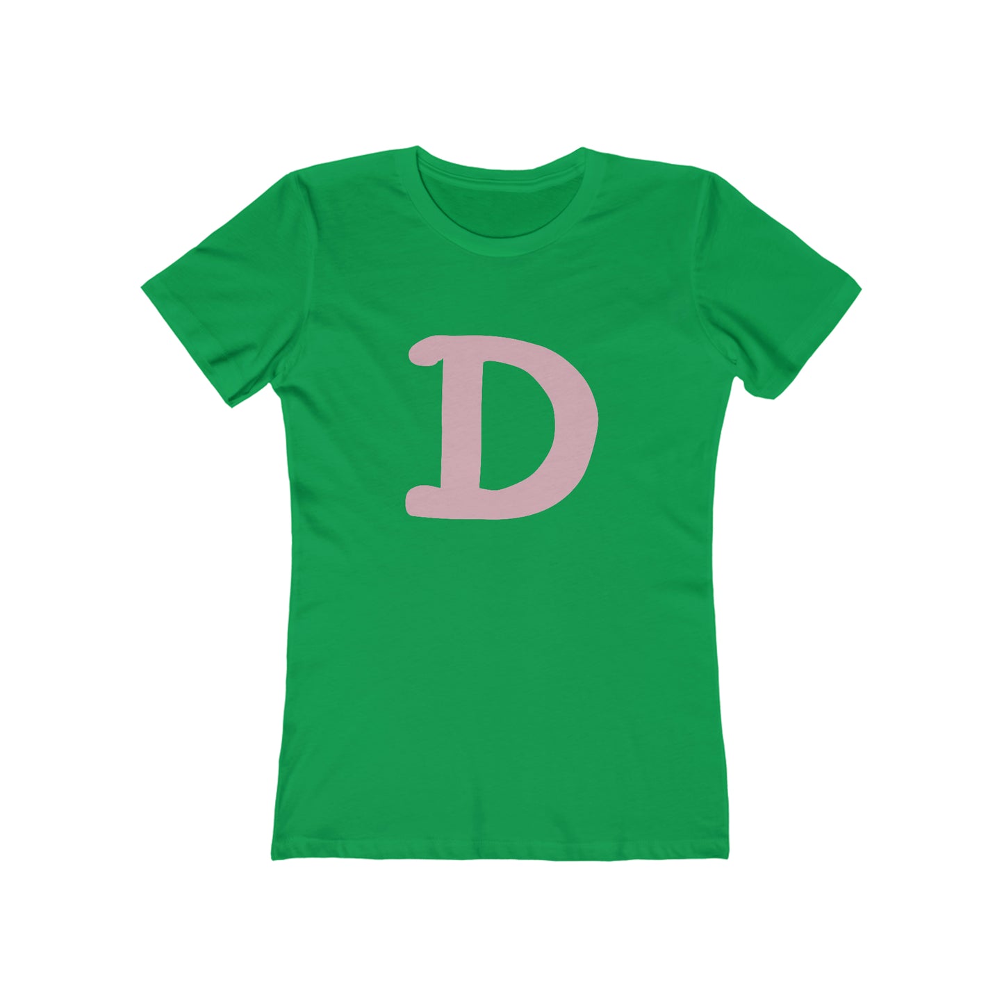 Detroit 'Old French D' T-Shirt (Pink Full Body Outline) | Women's Boyfriend Cut