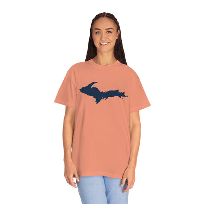 Michigan Upper Peninsula T-Shirt (w/ Navy UP Outline) | Unisex Garment-Dyed