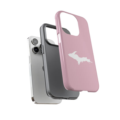 Michigan Upper Peninsula Tough Phone Case (Pink w/ UP Outline) | Apple iPhone