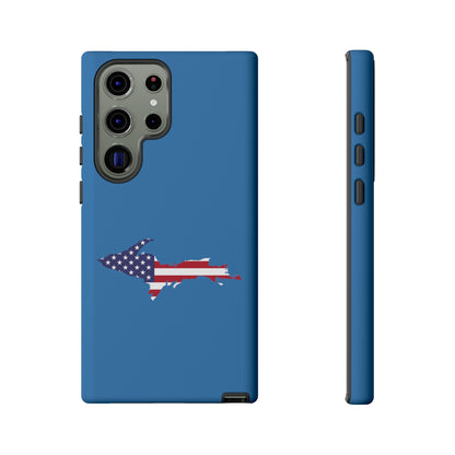 Michigan Upper Peninsula Tough Phone Case (Lake Superior Blue w/ UP USA Flag Outline) | Samsung & Pixel Android