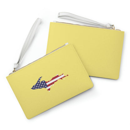 Michigan Upper Peninsula Clutch Bag (Yellow Cherry w/UP USA Flag Outline)