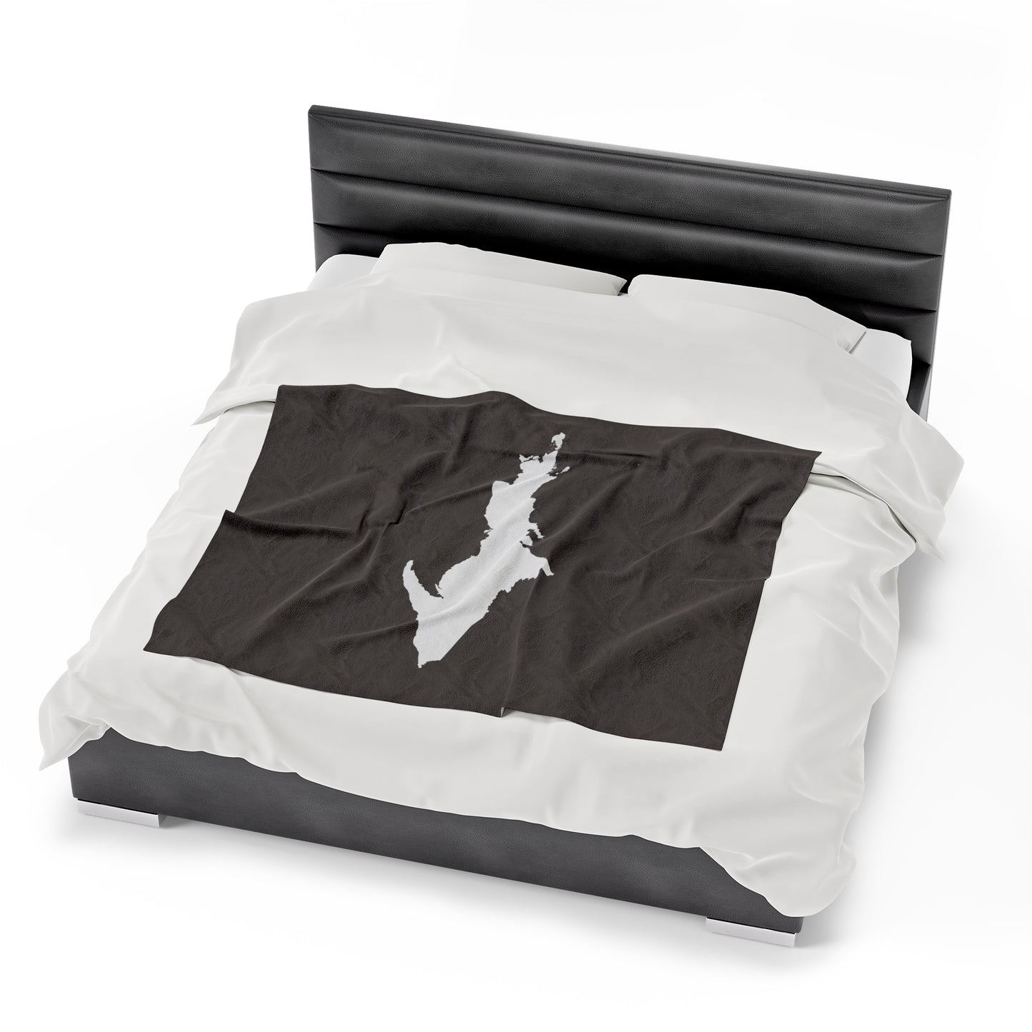 Michigan Upper Peninsula Plush Blanket (w/ UP Outline) | Warren Tank Grey