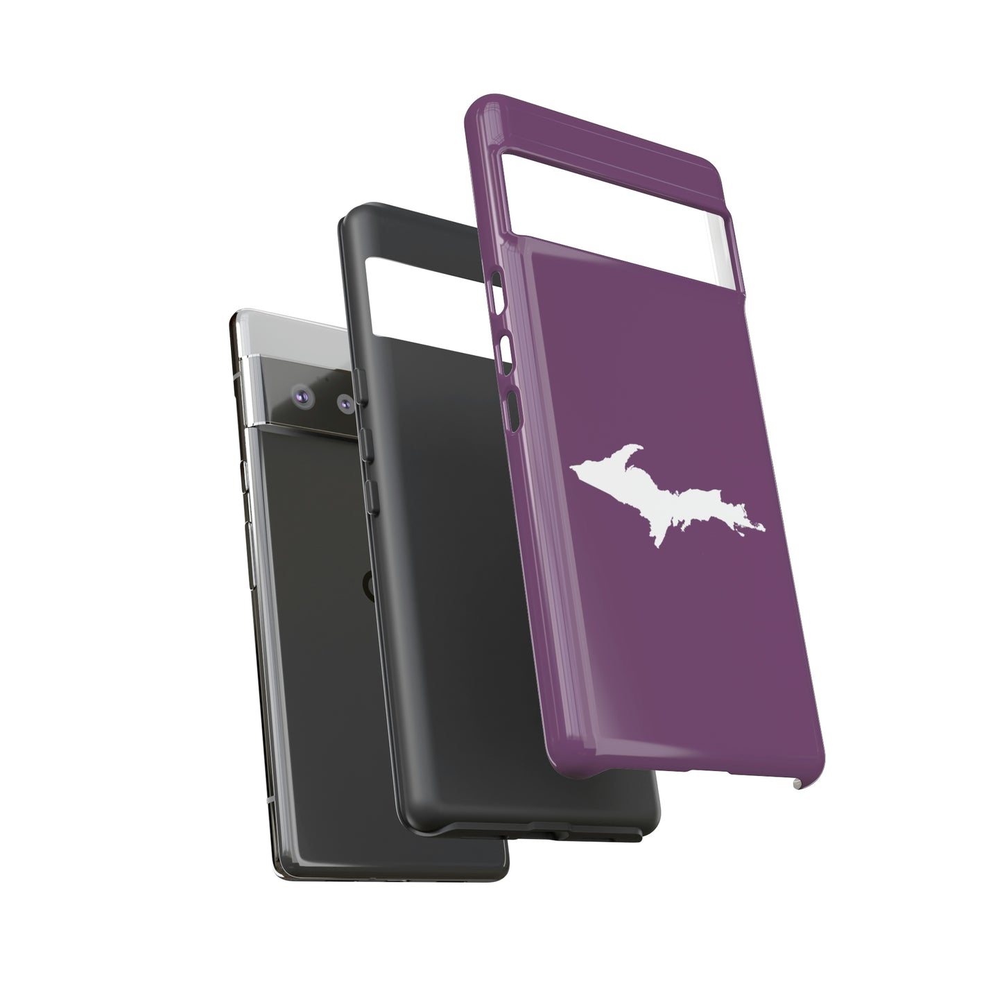 Michigan Upper Peninsula Tough Phone Case (Plum w/ UP Outline) | Samsung & Pixel Android