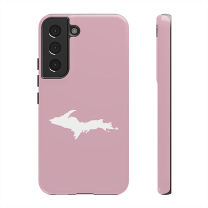 Michigan Upper Peninsula Tough Phone Case (Pink w/ White UP Outline) | Samsung & Pixel Android